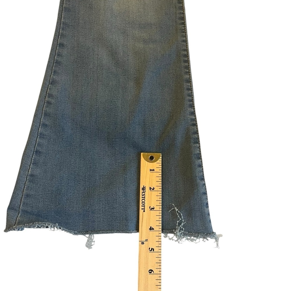 Altar'd State Blue Flare Jeans High Rise Frayed Hem Size 28 7 - Picture 5 of 11